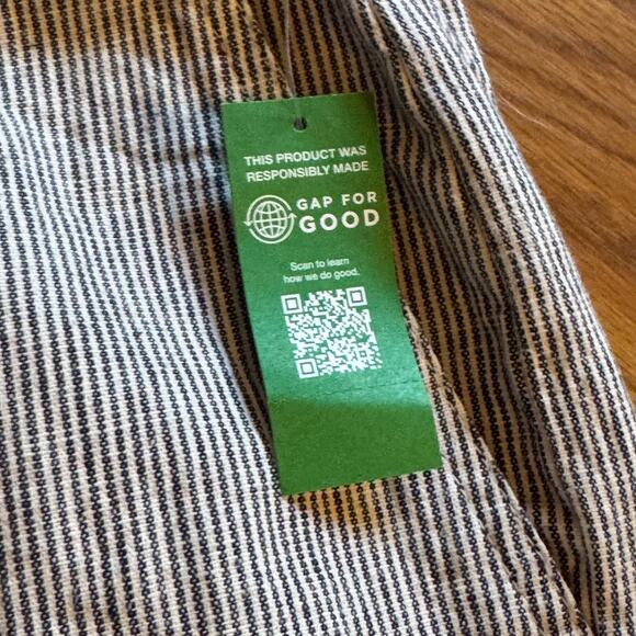New Mens Size Medium Gap Easy Short Blue Hickory Stripe 8" Inseam Linen Blend - Picture 9 of 11